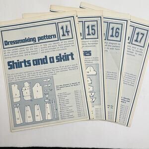 Vintage Designer Sewing Patterns Uncut Lot Of 4 Shirts Skirts Dresses 70s